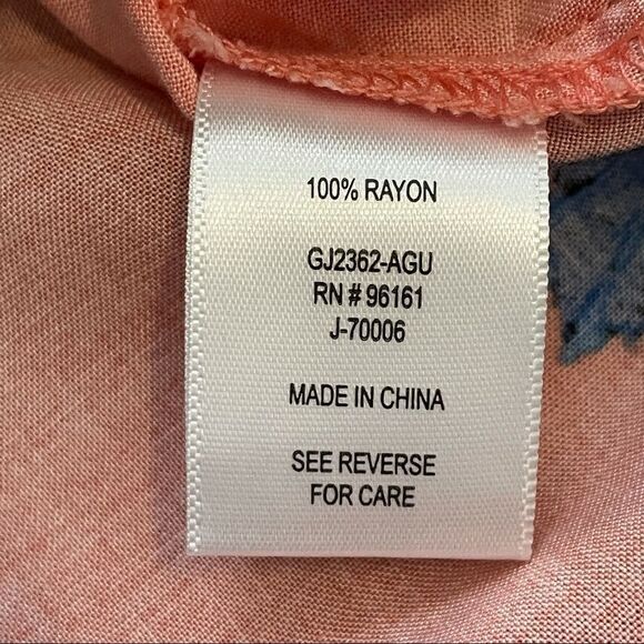 Gypsies & Moondust Off The Shoulder Coral Blue White Blouse Size Large - Picture 12 of 13